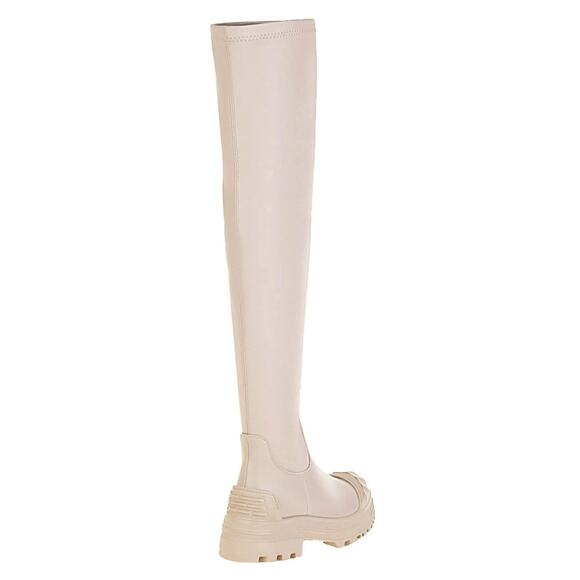 Vivianly Womens 8 Platform Thigh High OTK Stretchy Boots - Picture 2 of 7